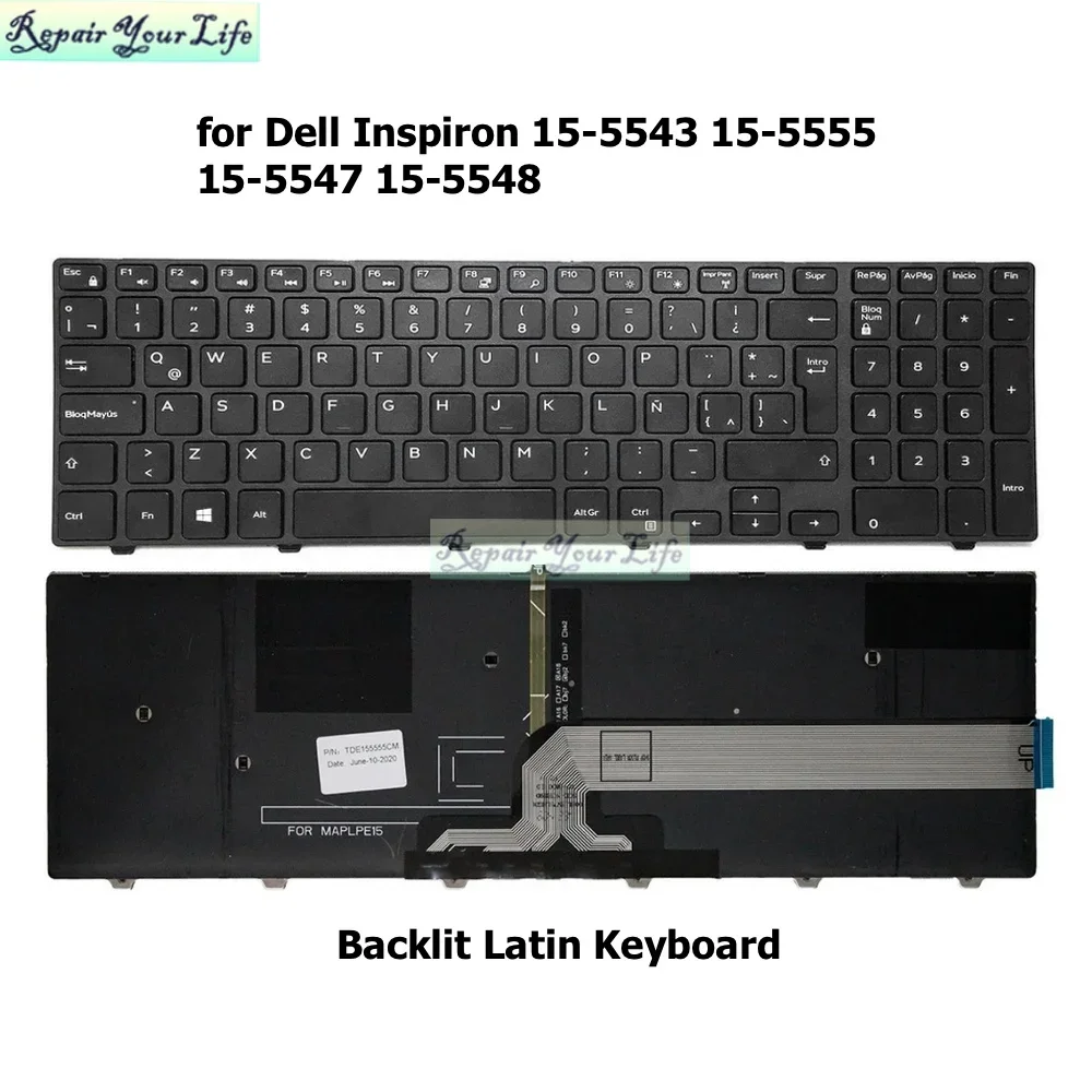 Женская Латиноамериканская Клавиатура для ноутбука Dell Inspiron 15-5555 5557 5558 5559 5545 5547 5548 071m2c 0ttrtv 07tt4j 7tt4j 71M2C