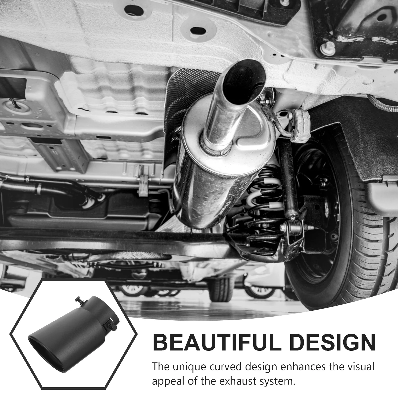 

Stainless Steel Curved Exhaust Tip Muffler For Car Motorcycle Truck Universal Sound Matte Finish Quiet Ride