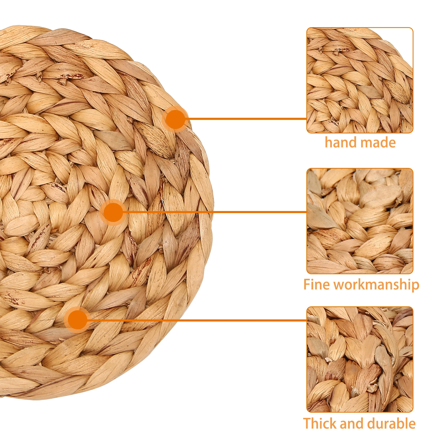 قواعد أكواب قواعد أكواب من الأعشاب البحرية مصنوعة يدويًا مجموعة قواعد أكواب صفير الماء مكونة من 6 قطع قواعد أكواب من الأعشاب البحرية للمشروبات