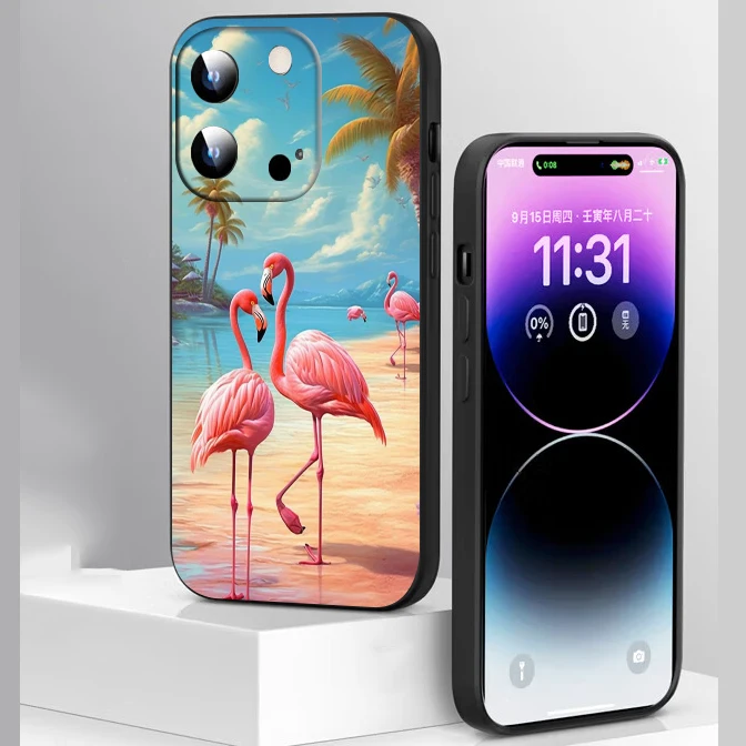 YR-3 Flamingos Animal Soft Silicone Case for Moto Edge 20Lite G40 G41 G51 G22 G71 5G G9 Play G20 G100 Caver