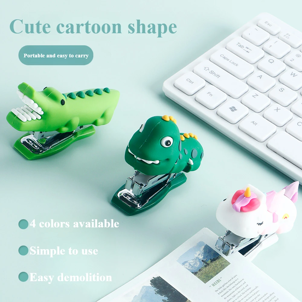 1 STKS Draagbare Leuke Cartoon Mini Nietmachine Creatieve Student Bindmachine Klein Kantoor Moeiteloos Nietmachine