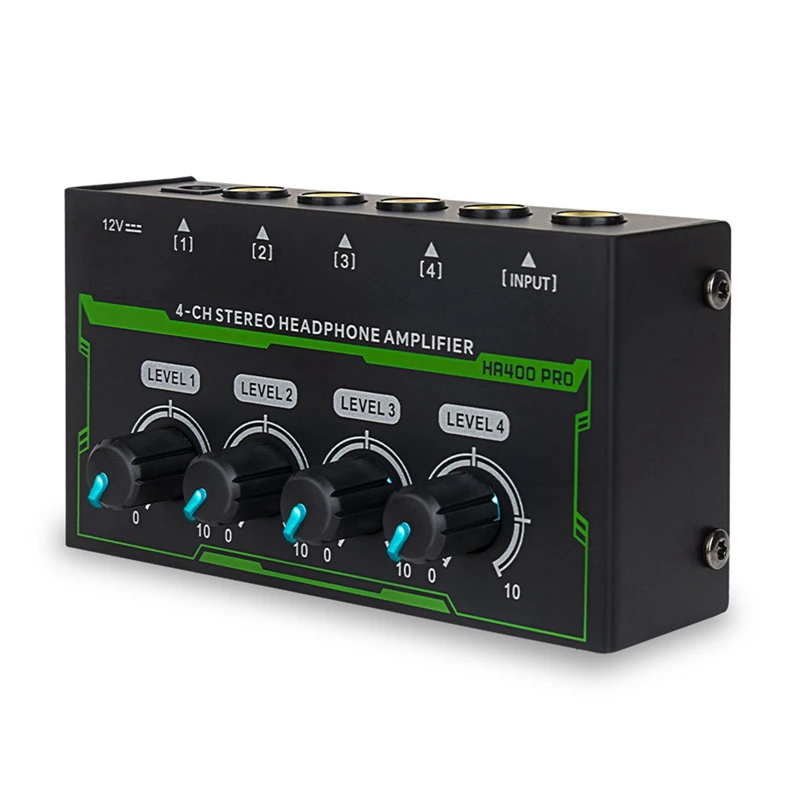 Headphone Amplifier 4 Channel Stereo Audio Amplifier Mini Headphone Splitter For Live And Recording Studio