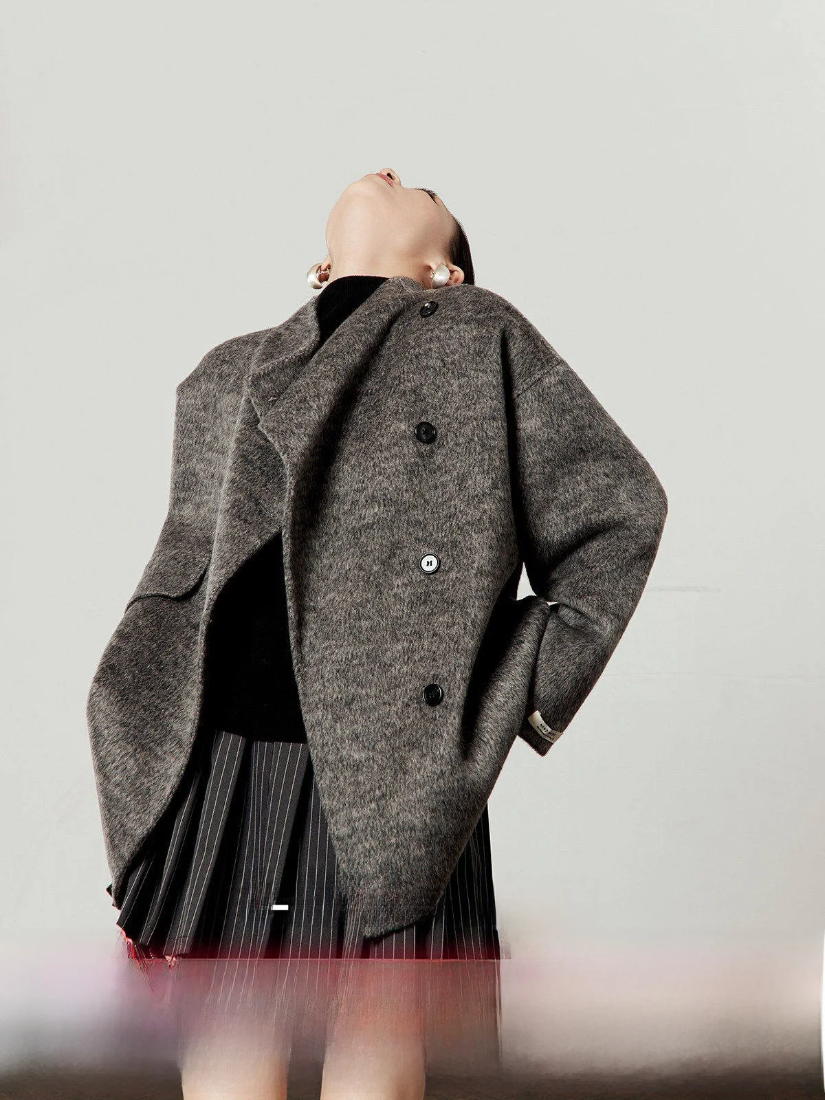 

ay Woolen Coat Women's Commuter Sle Stand Collar Versatile Autumn New Arrival Woolen Outerwear by Zhou Li Wu