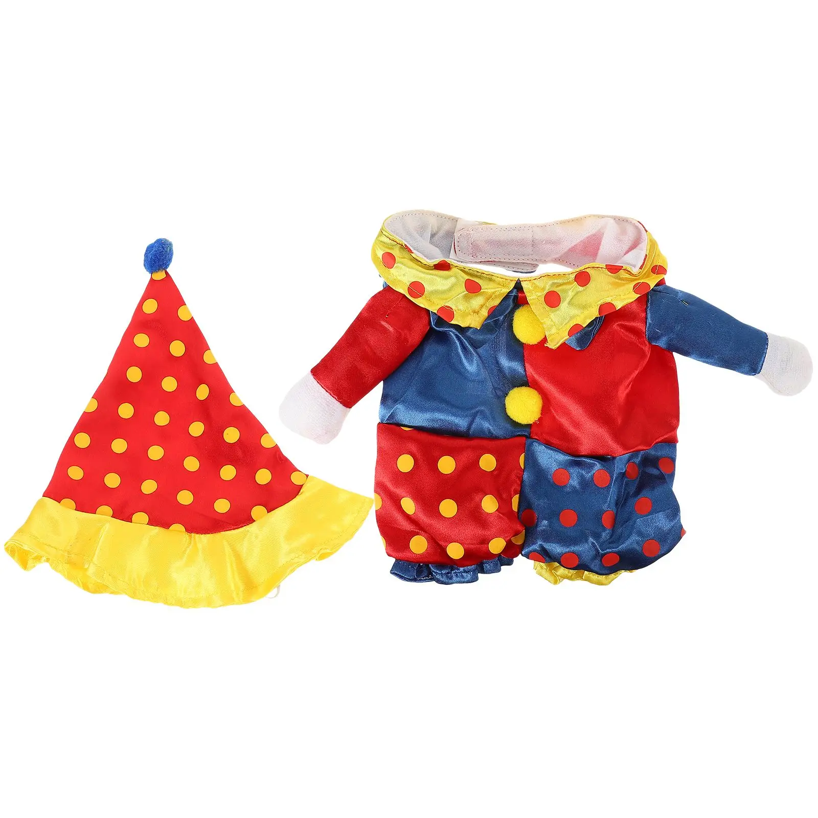 

Outfits Clown for Small Dogs Apparel Jacket with Hat Costume Pet Clothing Clothes Circus Costumes