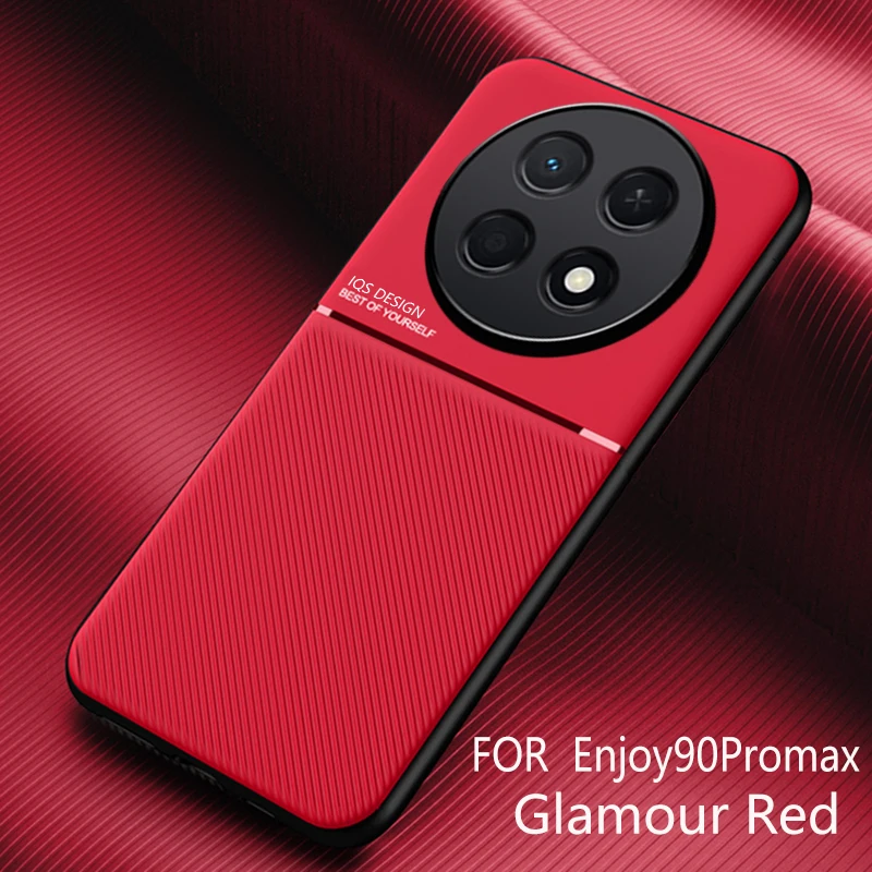 

For Huawei Enjoy 90 Pro Max Case Luxury Carbon Fiber Line PU Leather Skin Magnetic Design Fashion Mobile Phone Cover