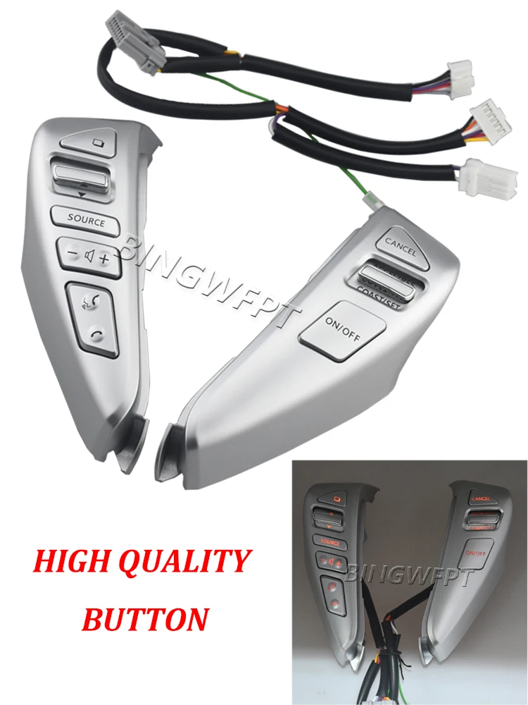 Cruise Control Switch (Three Color) Steering Wheel Buttons 25550-3DA6A BINGWFPT For Nissan Sentra Livina Almera Cube Versa Note