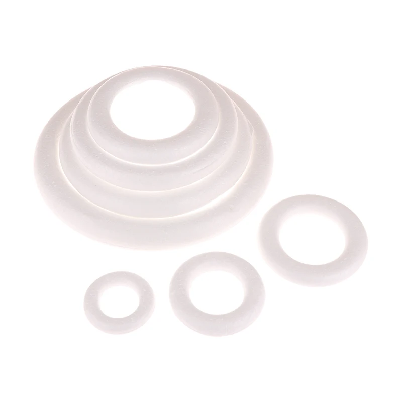 

1Pc White Round Foam Ring DIY For Wedding Party Crafts Handmade Wreath 8/10/12/15/20/25/30CM Christmas Decorations Home Decors