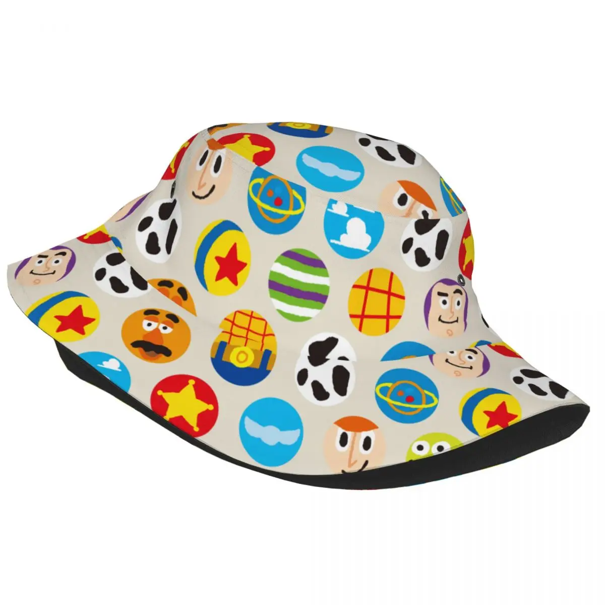 

Summer Bob Hats Toy Story for Unisex Fisherman Cap Cartoon Reversible Cotton Bucket Hats Outdoor Fishing Cap
