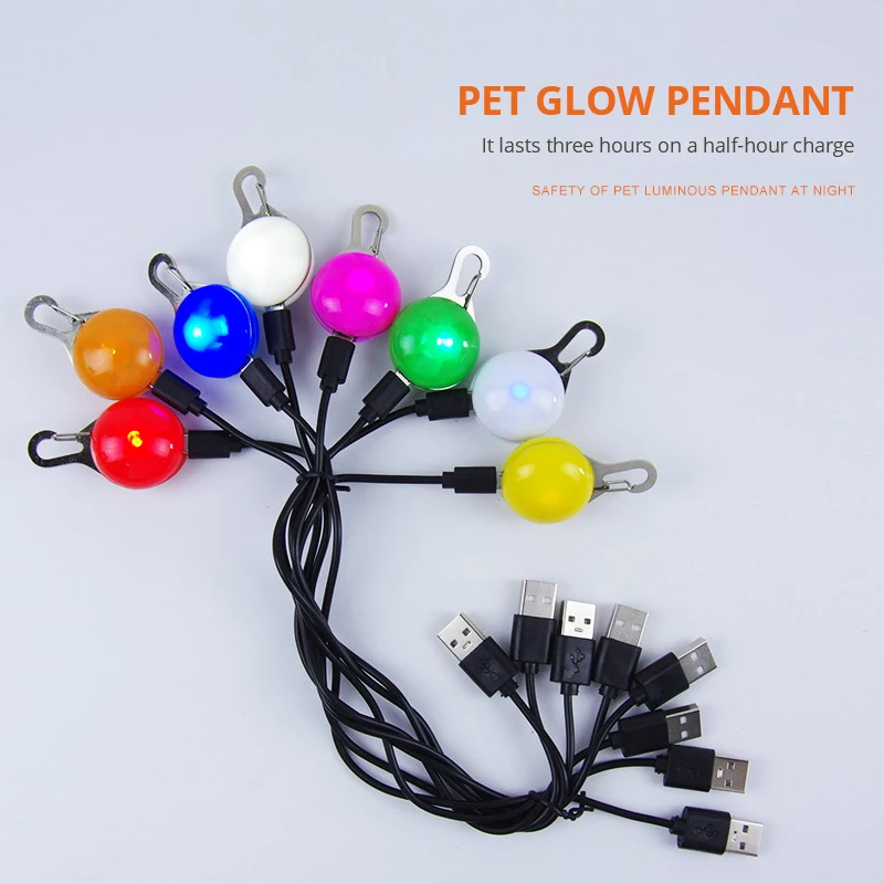 LED Pet Dog Collar Pendant Glowing Night Safety Pendant Portable Pet Products Night Light Collar Pedant Pet Supplies Accessories