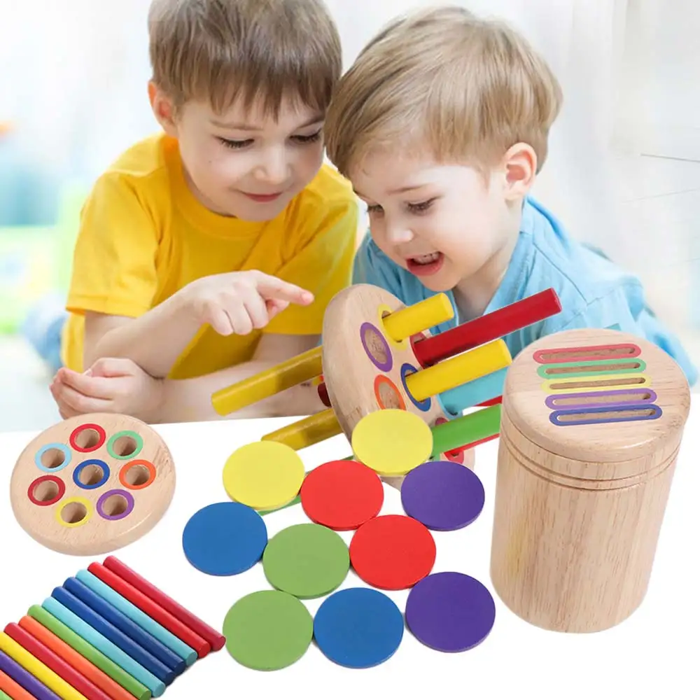 

Montessori Color Sorting Wooden Cognitive Training Shape Matching Hands-on Skills Exercising Safe Puzzle Game Birthday Gifts