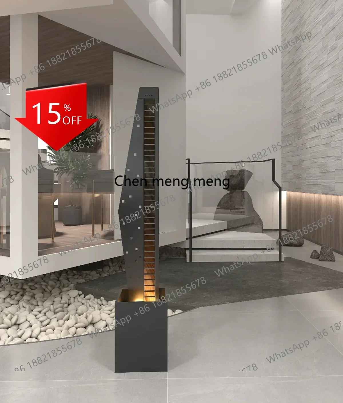 Asmt49 Modern flowing water ornament circulating water feature living room lucky large water curtain wall floor,housewarming