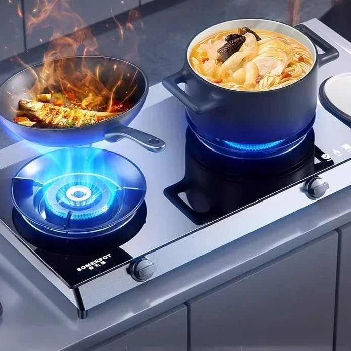 

Новая газовая плита, бытовая, жестокий огонь, настольная, сжиженный газ, природный газ, двойная плита, двойная головка, энергосберегающая защита от пламени