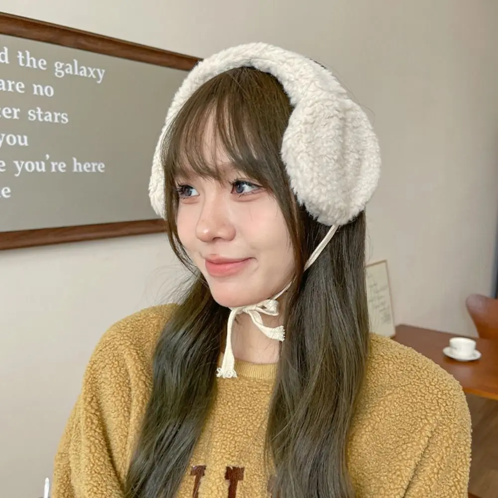 Cute Korean Y2k Plush Earmuffs Adjustable Subculture JK lolita Earflap Handmade Windproof Winter Ear Cover Girl