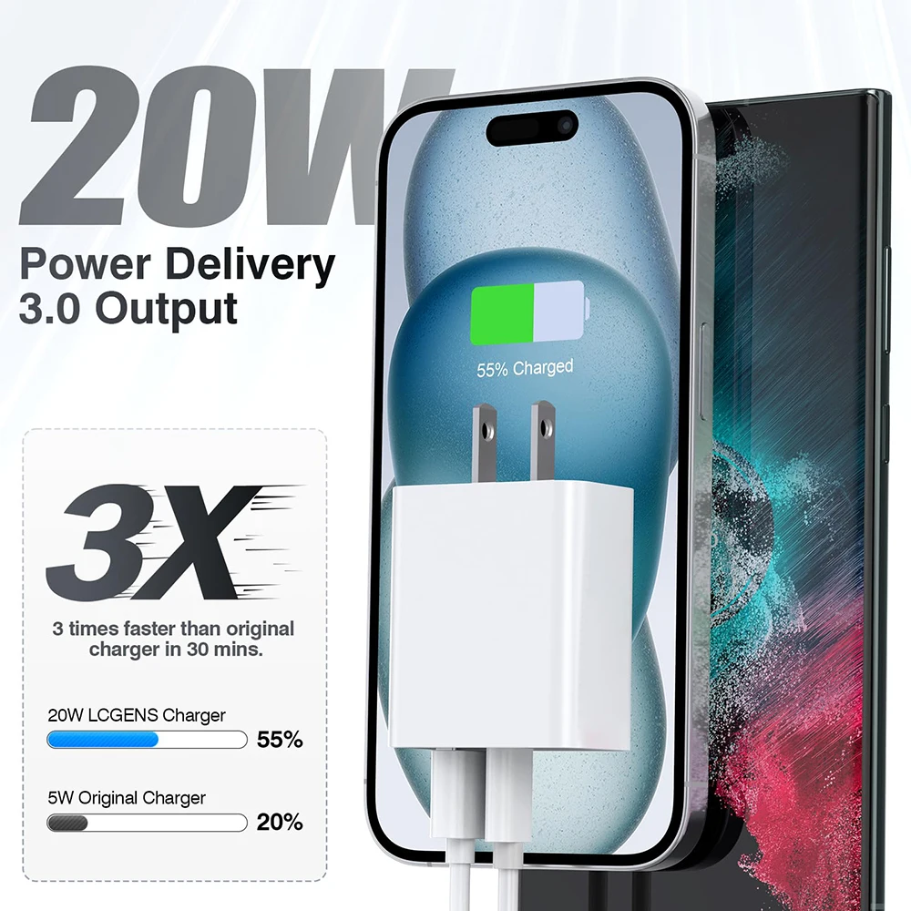 For Apple Original PD 20W Charging For iPhone 14 Pro Max 13 12 mini 11 Fast Charger X XS XR 7 8 6 Plus SE 2020 Phone Accessories