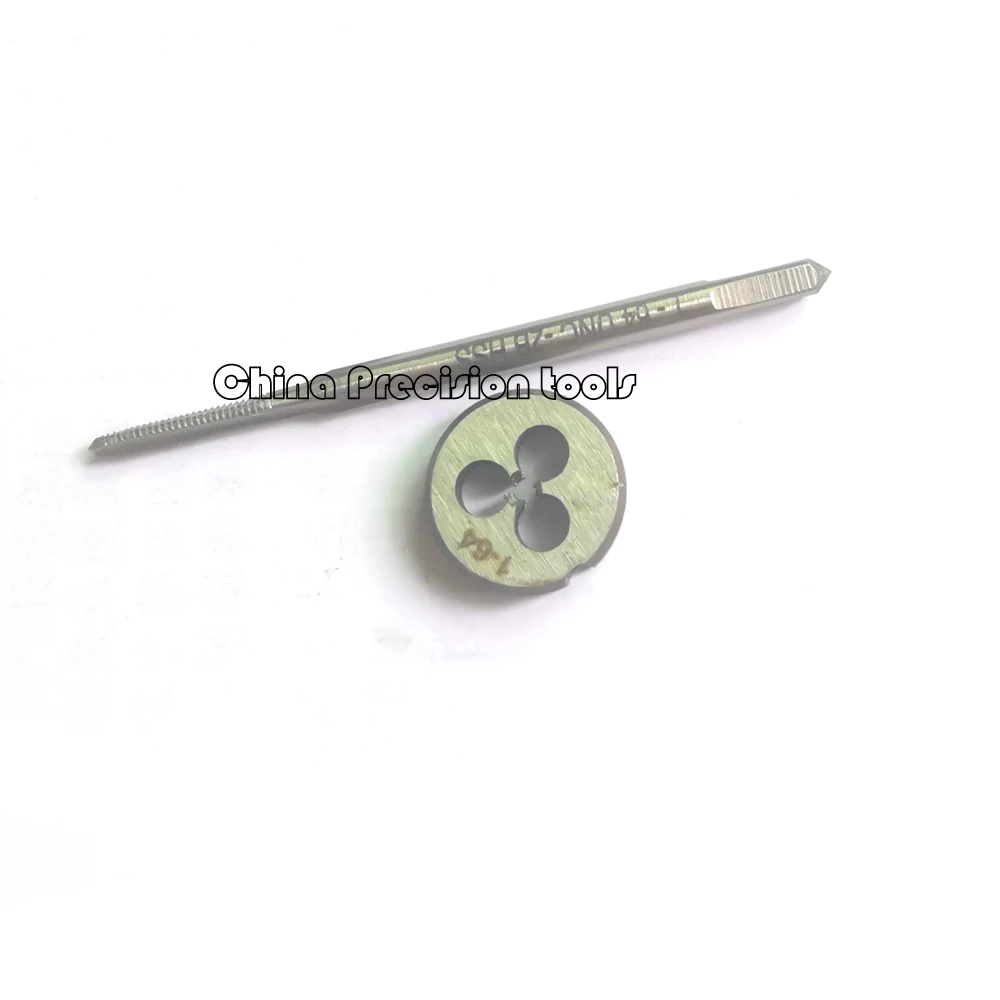 2 pezzi HSS unificated thread tap and die set UNC UN #0-80 #1-64 #2-56 #4-40 5-40 6-32 8-32 10-24 12-24 rubinetti a flauto dritto matrici rotonde
