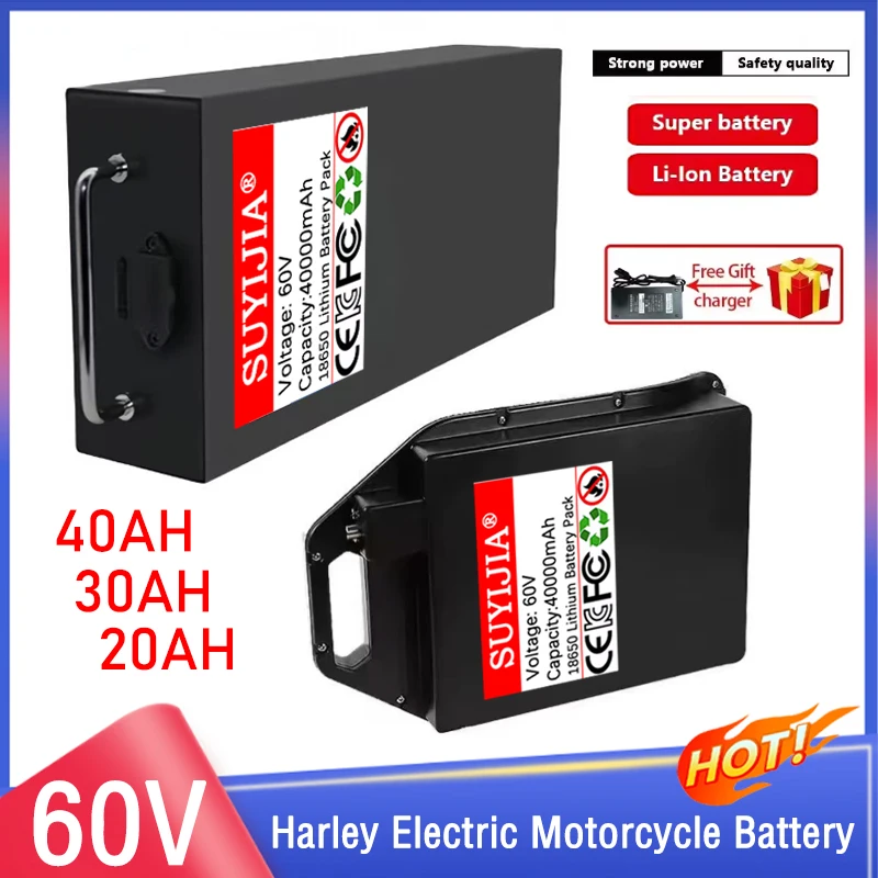 

Harley Battery Citycoco Electric Battery 60V 20Ah-40Ah for 250W~1500W Harley Motorcycle Waterproof 18650 Lithium Battery+Charger