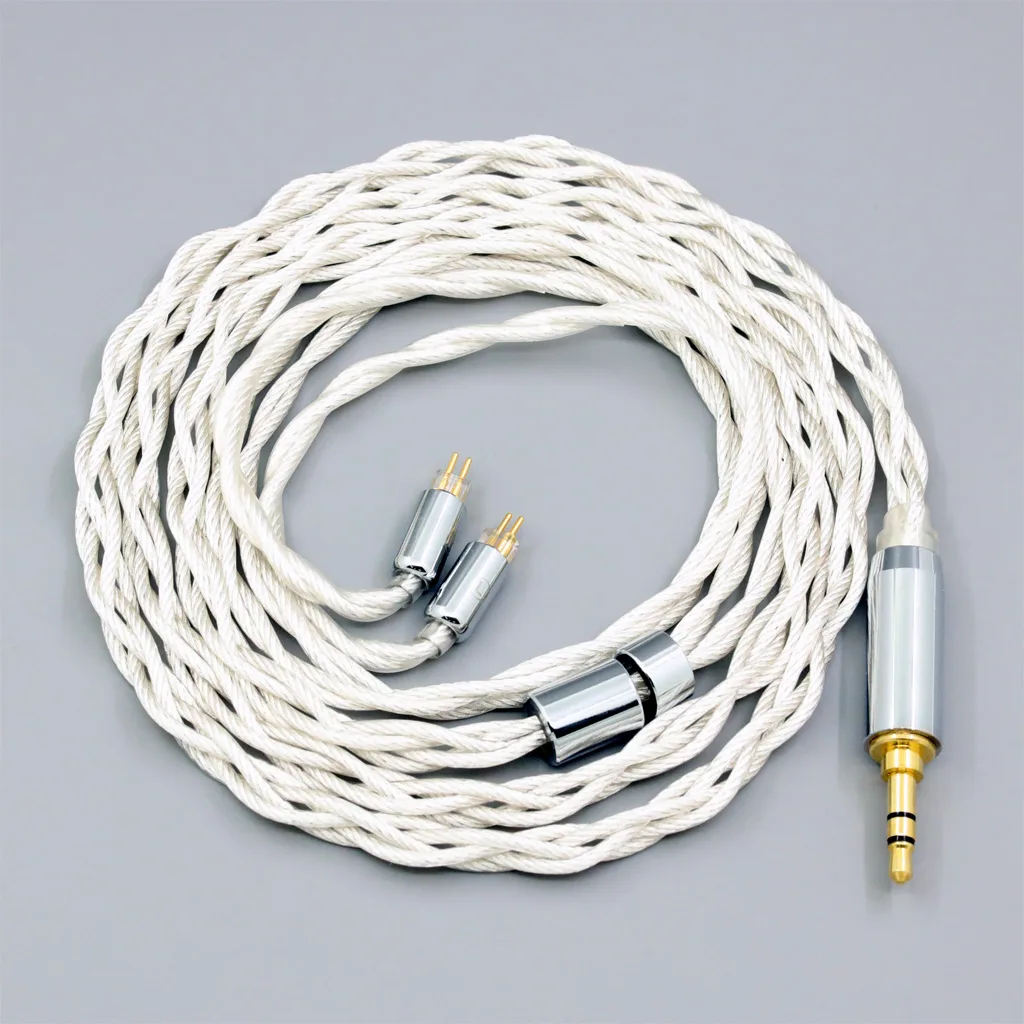 LN 008124   Cable de auriculares tipo 2 chapado en plata de grafeno 7N OCC para 0,78mm 2 pines W4r UM3X UM3RC JH13 de paso alto