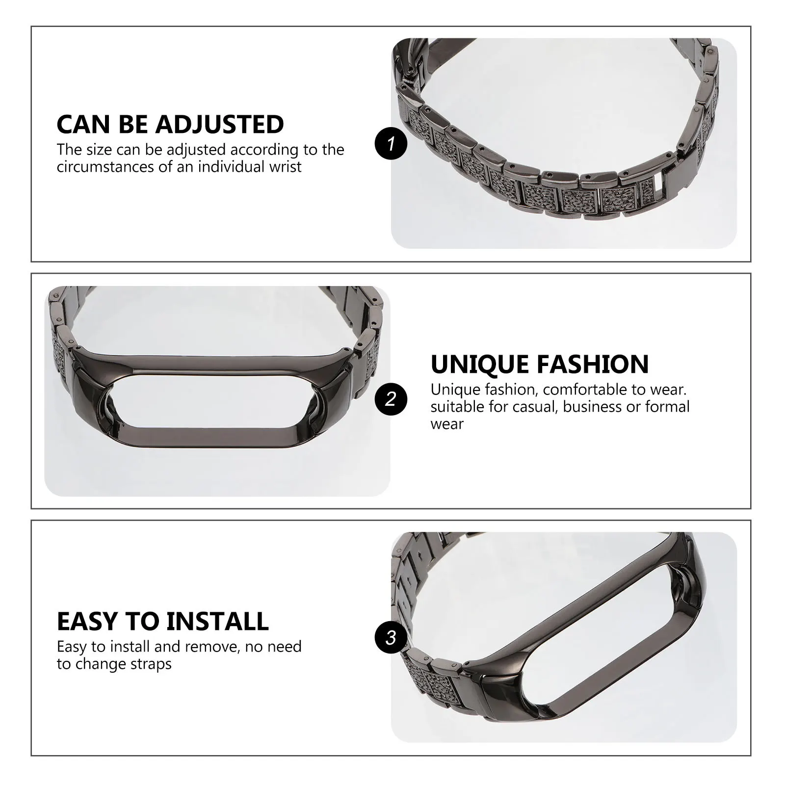 

Smart Watch Band Metal Wristband for 5 Comfy Adjustable Sturdy Compression Molding Gift for Birthday Christmas Wedding