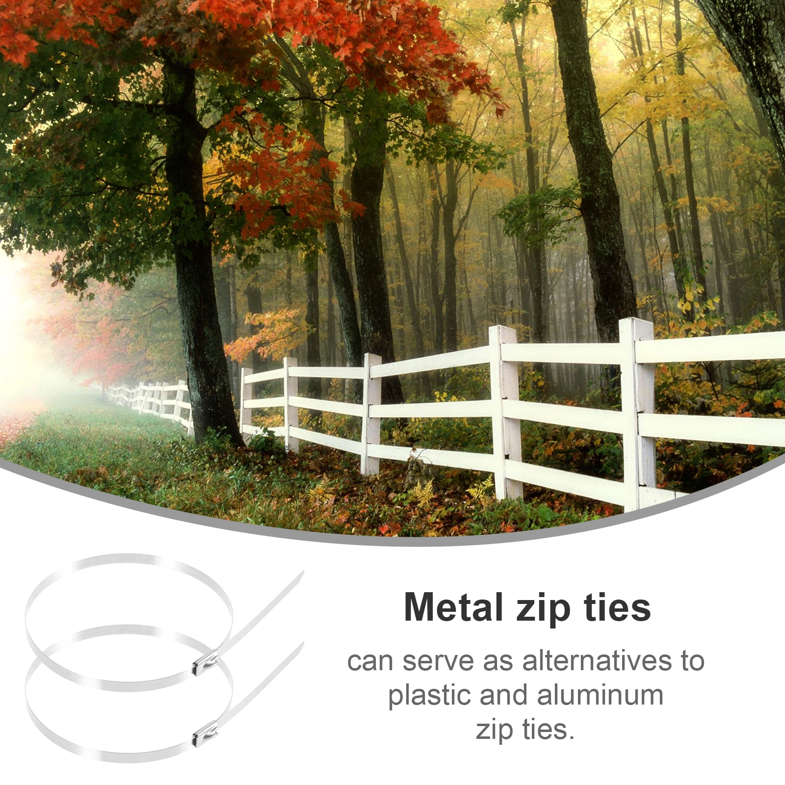 

100 Pcs Fence Wire Stainless Steel Cable Tie Dog Gate Extender Silver Chain Link