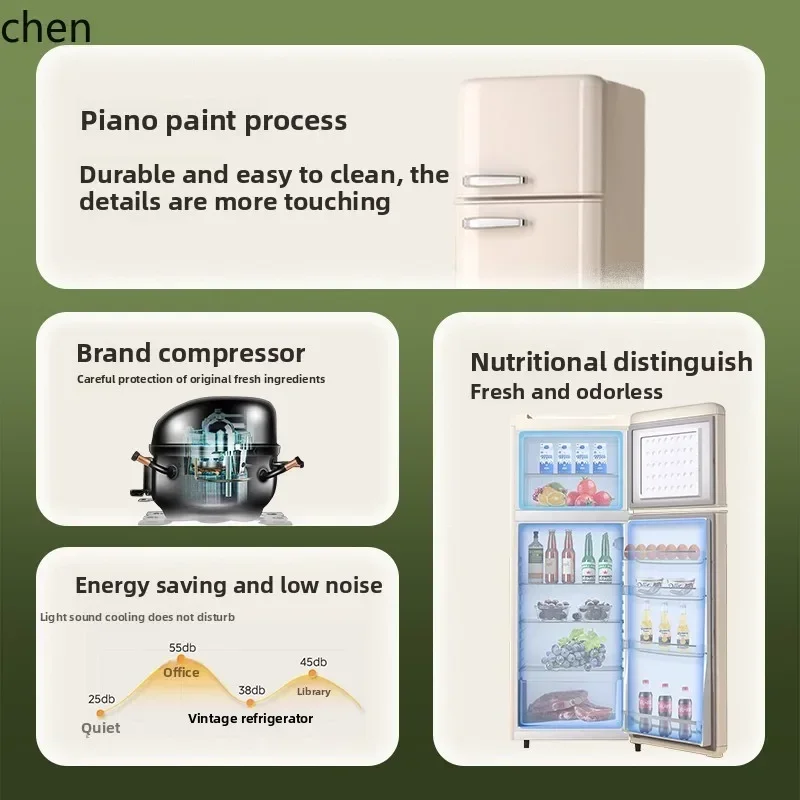 refrigerator household mini small refrigerator double door office energy saving power saving bass