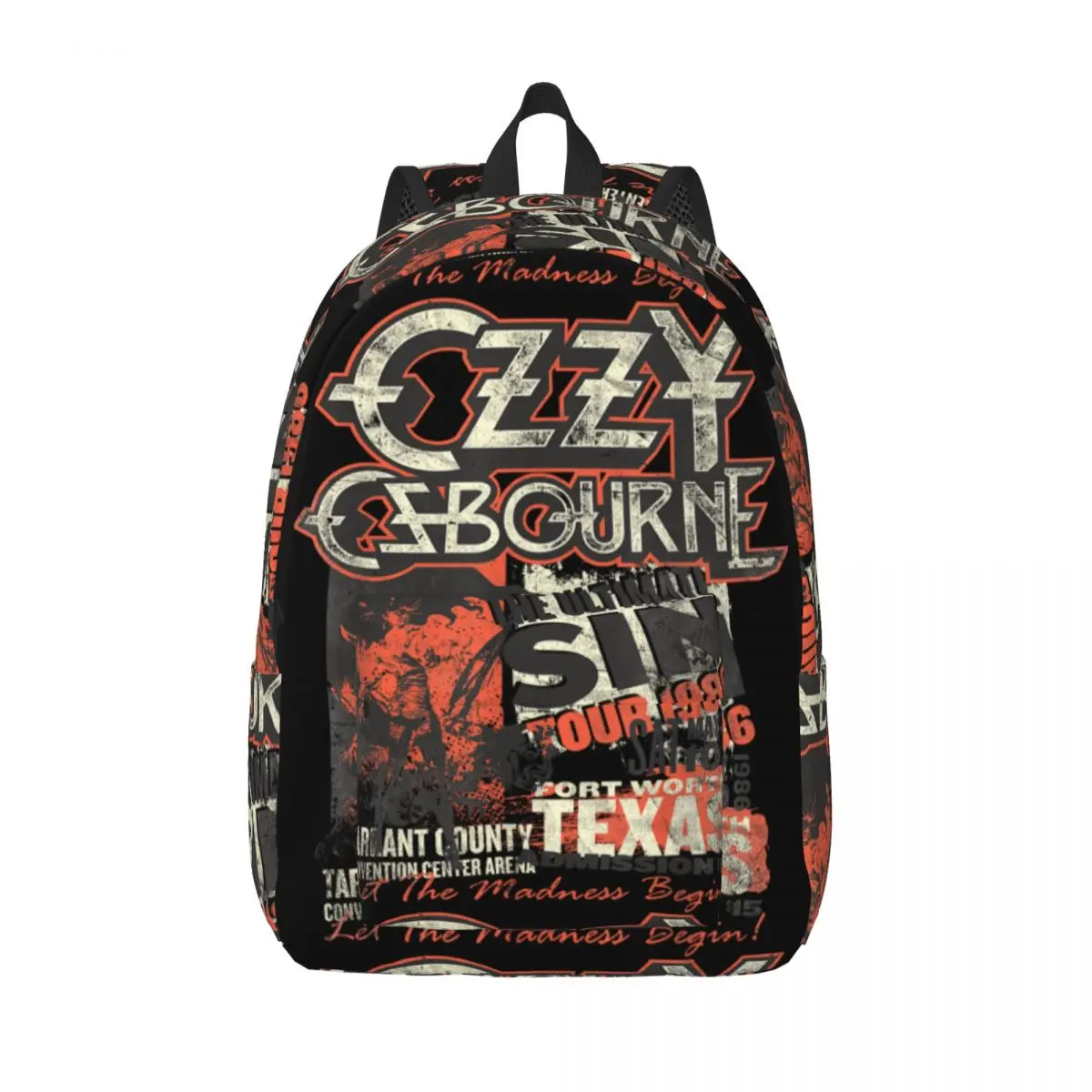 

Heavy Metal Rock Ozzy Osbourne The Ultimate Sin Tour Backpack Daily Backpacks Boy Girl High School Bags Durable Rucksack