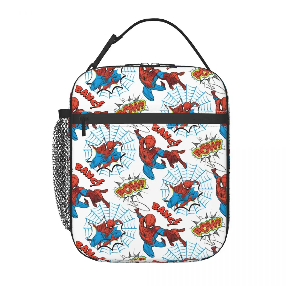 Custom Spider Man Pow Lunch Bag Men Women Cooler Warm Insulated Lunch Box for Adult Office