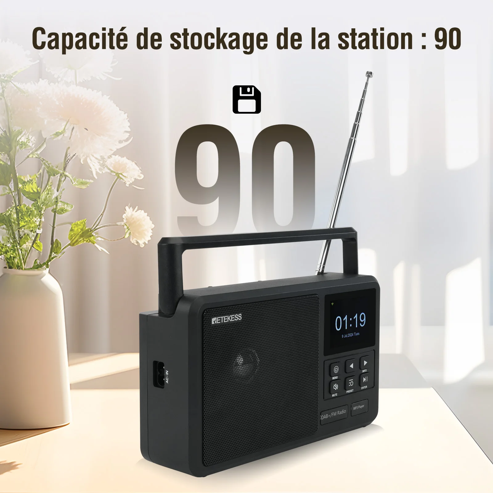 Интернет-радио Retekss TR640, DAB-радио, портативное FM-радио, тысячи глобальных радиостанций, подходящее для семей и путешествий