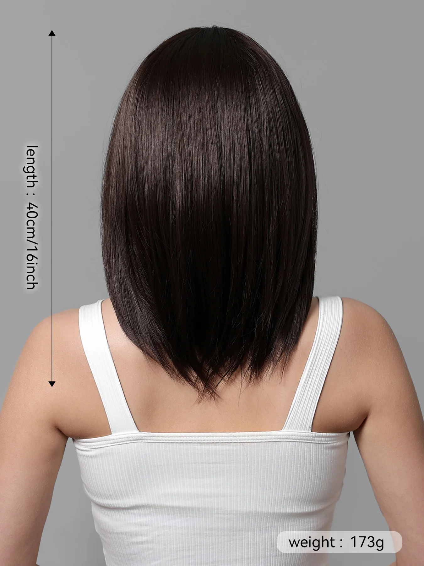 EASIHAIR-Peluca de cabello sintético con flequillo para mujer, cabellera artificial de fibra resistente al calor, color marrón oscuro, uso diario,