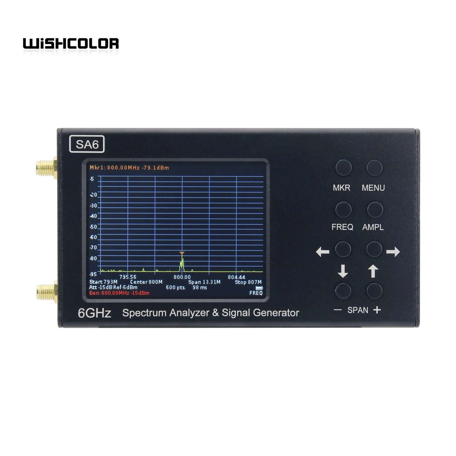 HAMGEEK SA6-V2 35-6200MHz Spectrum Analyzer & Signal Generator Designed with 3.2-Inch Colour Screen