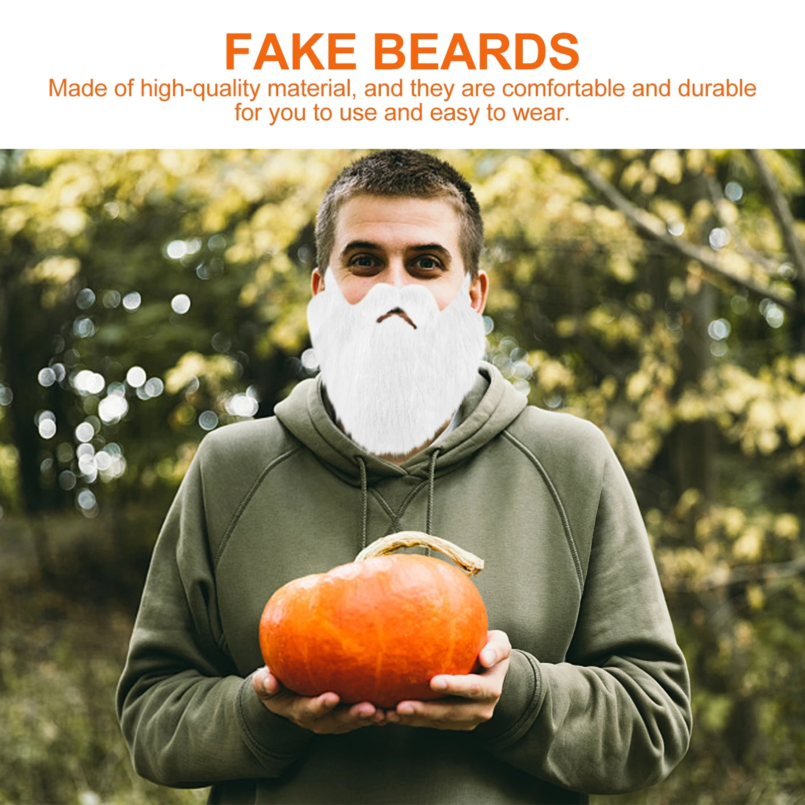 

4pcs Fake Beards Costume Whiskers Facial Hair Accessories For Halloween Party Elastic Rope Comfortable Durable False