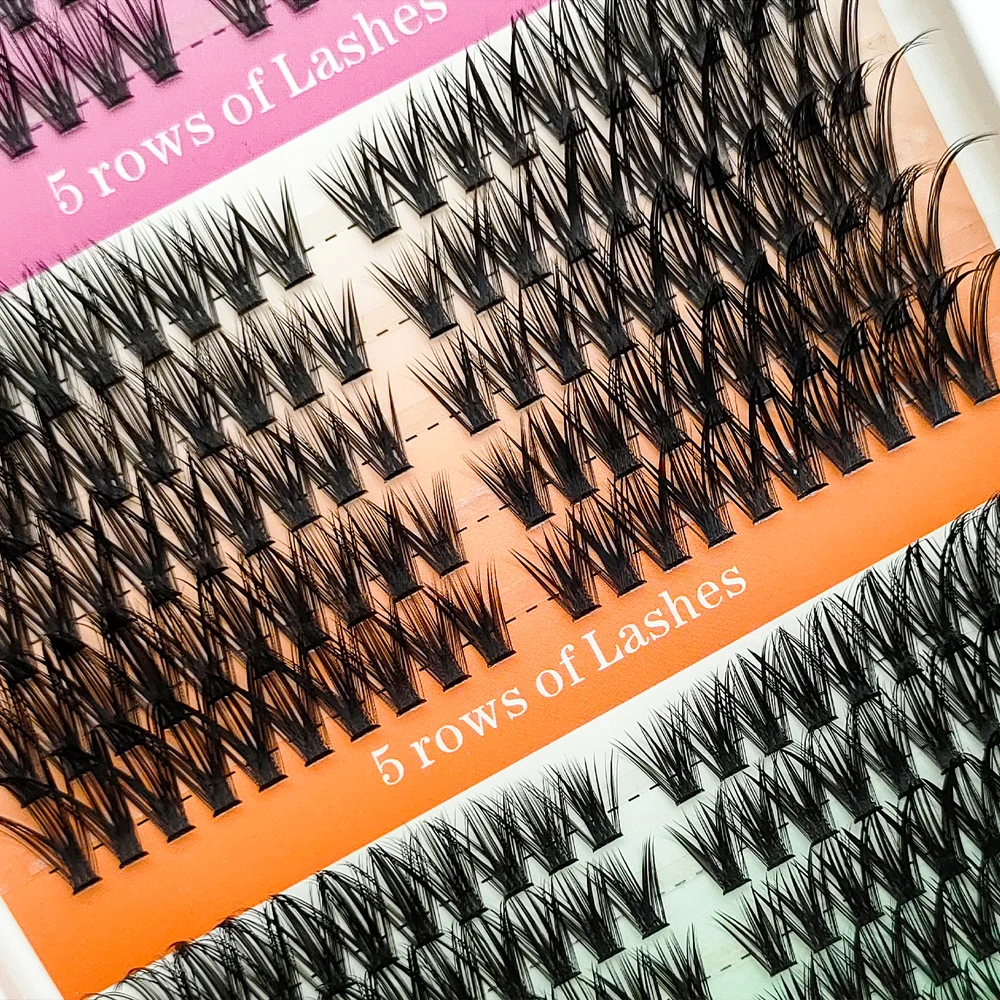 15-Line Soft Segmented Eyelashes C/D DIY Mixed Thick Natural Looking Eyelashes for Volume Makeup