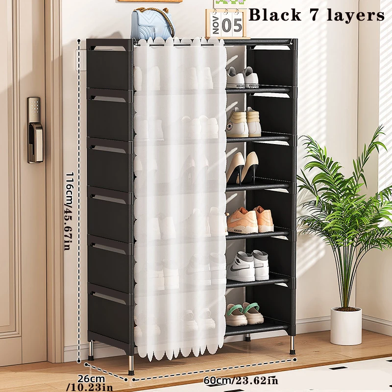 Shoe Rack Multi-Layer Household Simple Shoe Rack Door Against the Wall Dust Storage Shoe Cabinet Widened Shoe Rack