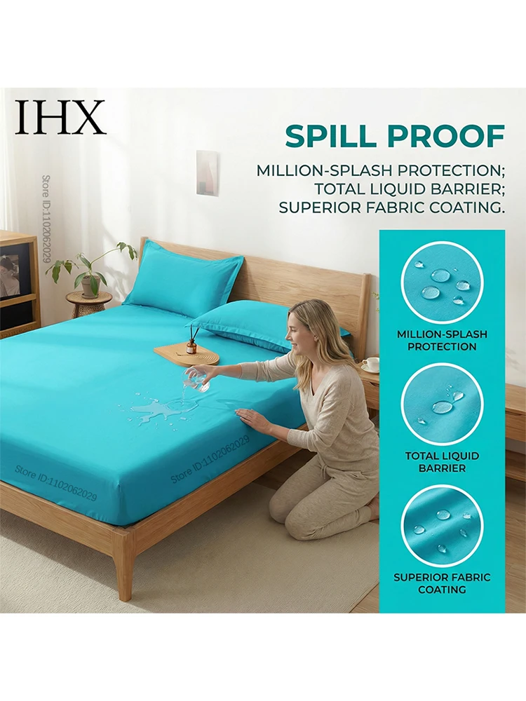 IHX Waterdichte Dikker Matrashoes Mat Bedhoezen Pad Hoeslakenbeschermer Sprei 120/140/150/160/180/200 Aangepaste Grootte - afbeelding 2