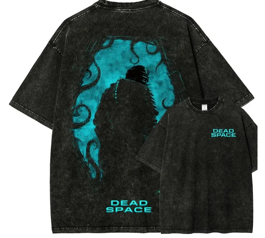 Street Fashion Couple - Koszulka Dead Space Washed Oversize Unisex