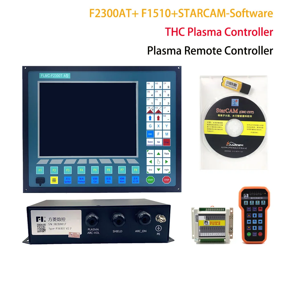 

Рабочая система с ЧПУ с THC F2300AT, комплект контроллера станка для плазменной резки пламени, пульт дистанционного управления F1510 + STARCAM