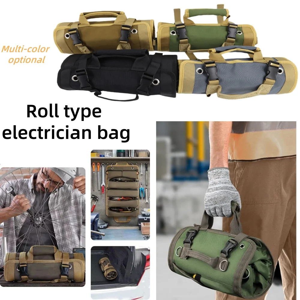 

Car Hardware Tool Kit Portable Electrician Tool Kit Roll Electrician Woodworking Storage Bag