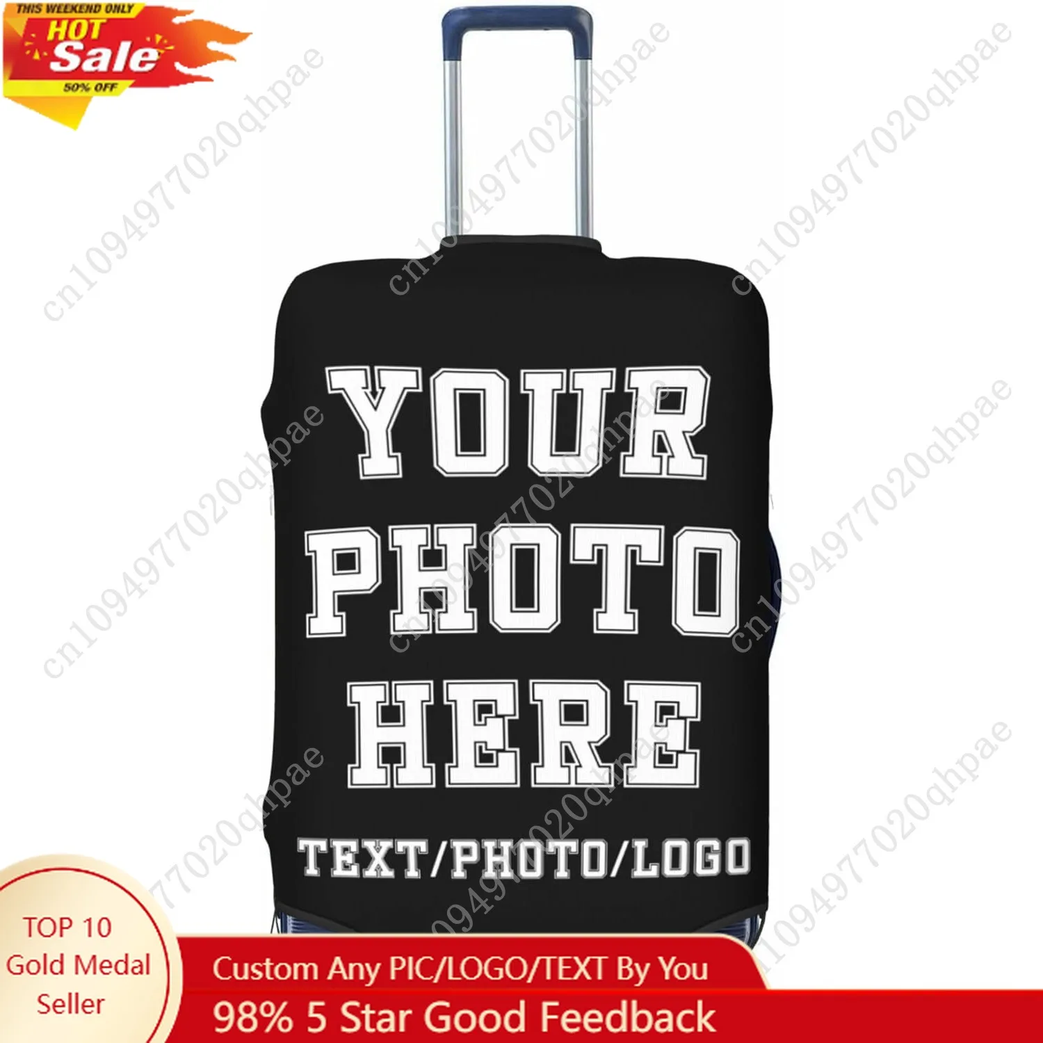 غطاء الأمتعة المخصص أضف صورتك/النص/الشعار، أغطية حقائب مخصصة للأمتعة، Style1