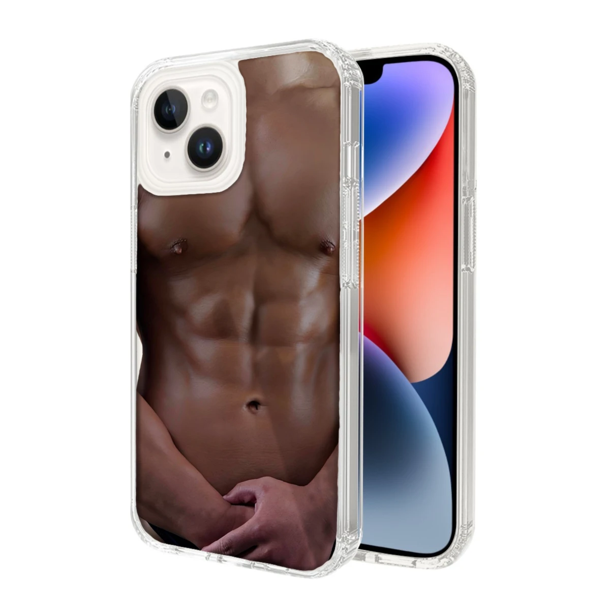

Fashionable Phone Case With Muscular Torso Design Transparent Tpu Material For Men And Fitness Enthusiasts 1 Piece