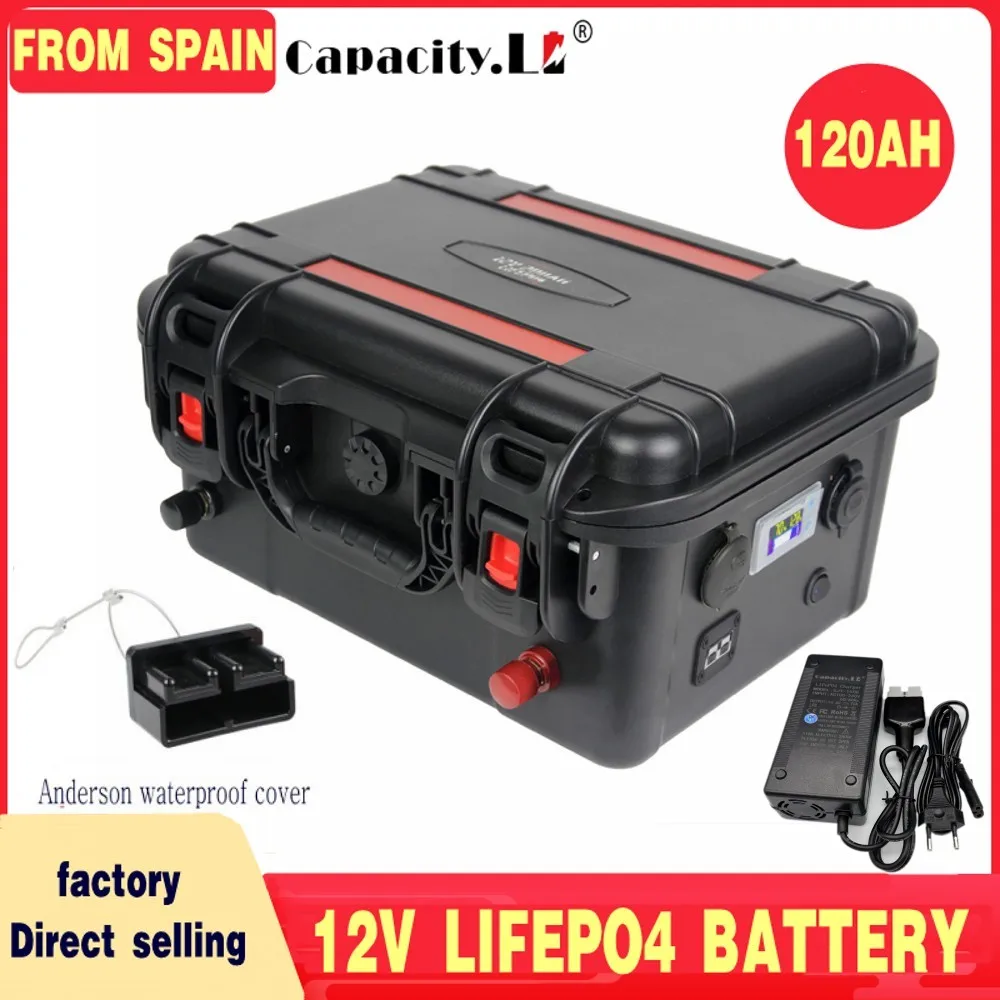 Lifepo4 Battery 12V100Ah 120Ah  Rechargeable Batteries  4S1P Battery Pack with BMS Outdoor For RV Boat Fishing Solar rechargeabl