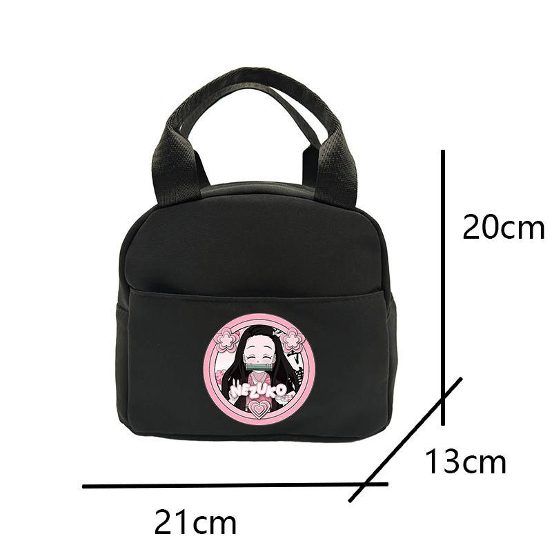 Demon Slayer Lunch Bag Teenage Handbag Student Thermal Lunch Bag Insulation Bento Pack Aluminum Foil Rice Bag Meal Pack Ice Pack