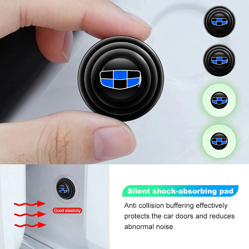 For Geely 4pcs Car Door Shock-absorbing Pads Sound Insulation Cushion Mat Coolray Emgrand X6 X7 EC7 Atlas Boyue GC6 Parts EC8