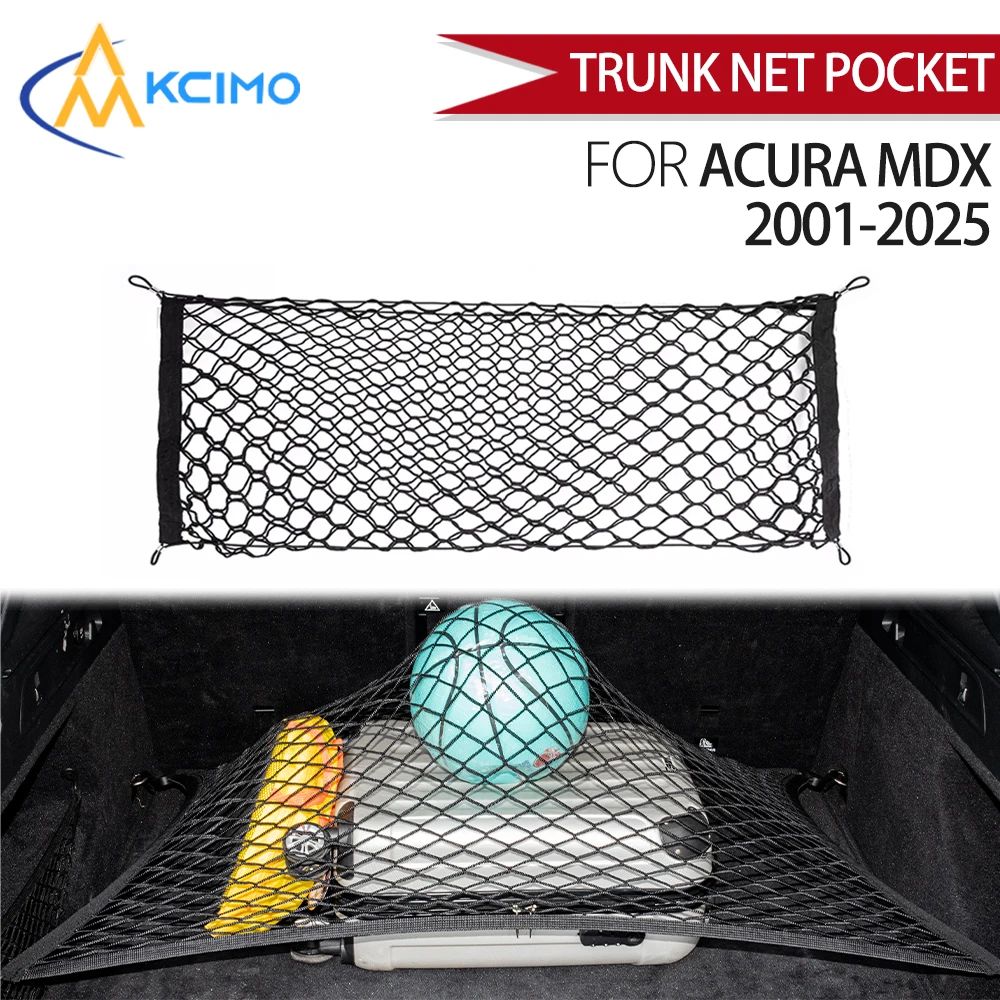 

For Acura MDX 2001-2025 Cargo Net Trunk Organizer, Elastic Mesh Storage Net Car Accessories Storage Belt Hook