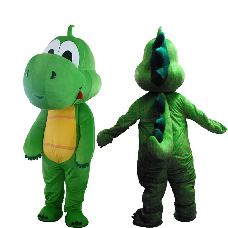 Costume della mascotte Cosplay per adulti del partito di carnevale di Halloween del dinosauro del drago verde personalizzato