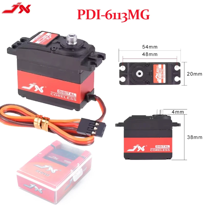 JX RC Servo PDI-6113MG 13KG 0.103sec High Torque Metal Gear Coreless Standard Digital Servo Motor for RC Airplane Aircraft Parts