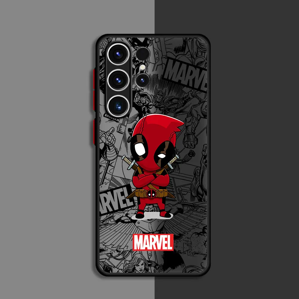 Marvel Funny Deadpool Frosted Case For Samsung Galaxy S23 Plus S22 Ultra S20 FE S21 S10 Note 20 10 Lite S9 S24 Funda Phone Cover