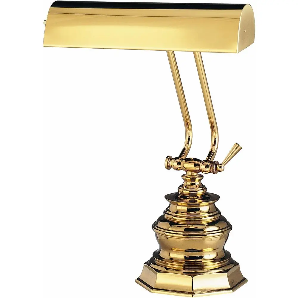 

14-Inch Portable Desk/Piano Lamp, Polished Brass