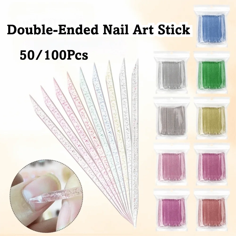 

50/100Pcs Reusable Crystal Stick Professional Design Multi-Functional Double Head Nail Art Tool Cuticle Pusher Crystal Material