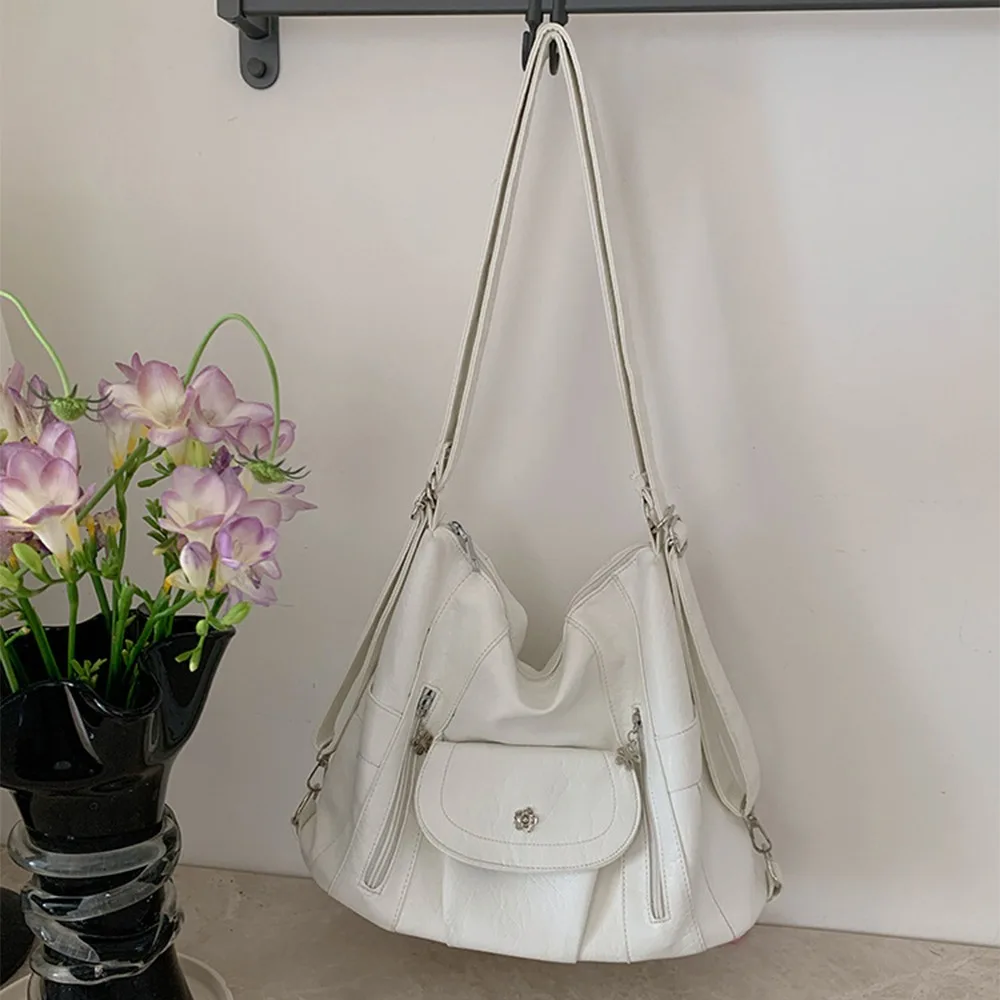 

Simple Y2K Retro Shoulder Bag Large Capacity Spicy Girl Vintage Backpack Handbag Fashion Locomotive Pack Shopping