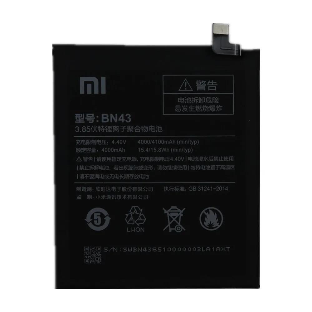 2024 Years 4000mAh BN43 Xiao mi Original Battery For Xiaomi Redmi Note 4X 4 X Note4X Note4 Global Snapdragon 625 Phone Battery