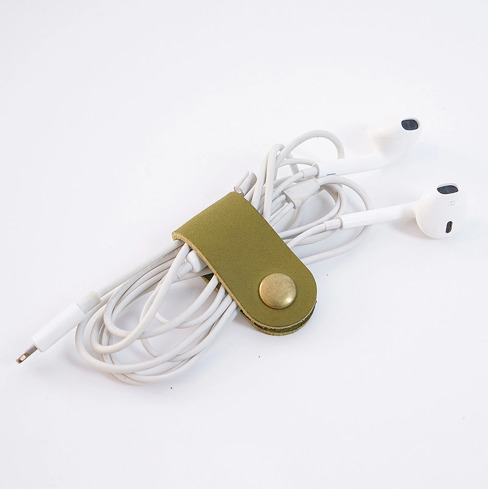 Retro Leather Cord Organizer Cable Clips, Cable Winder Earphone Clip, USB Charger Holder, Cord Keeper Cable Straps for Desk Tidy